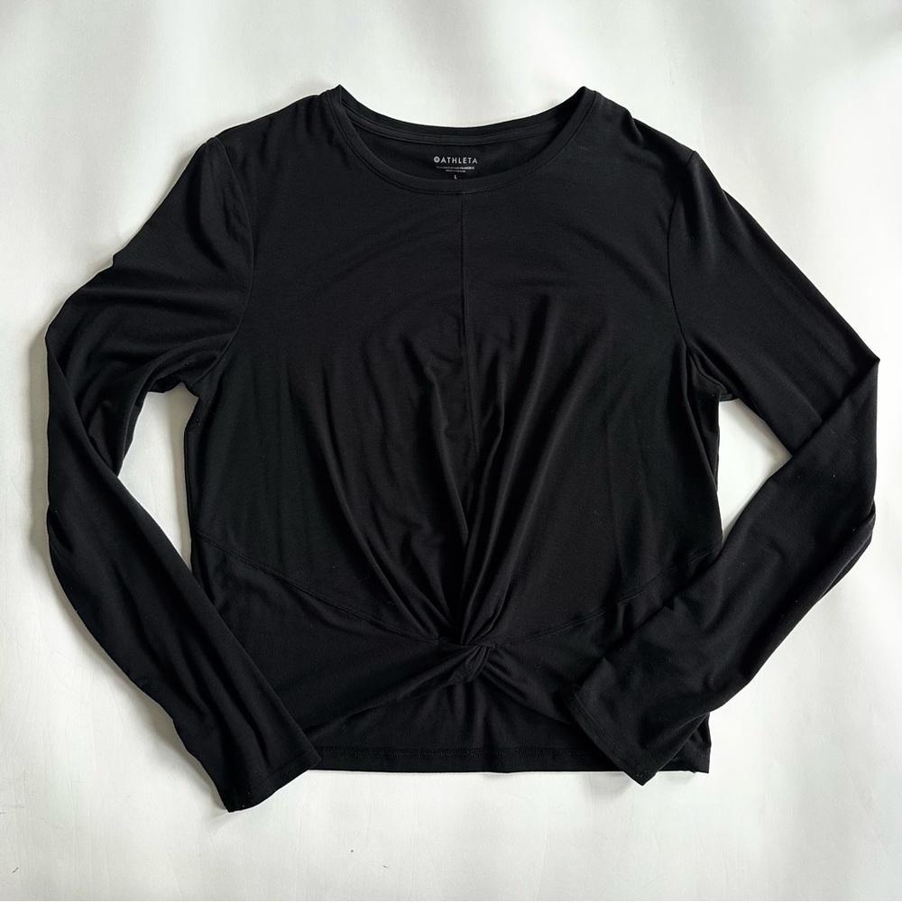 Athleta Essence Twist Long Sleeve Workout Athleisure Yoga Activewear Top